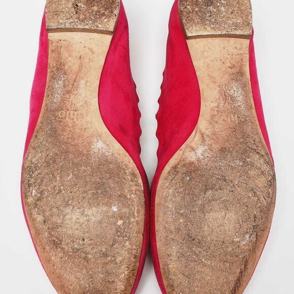 Chloe Fuchsia Suede Lauren Scalloped Ballet Flats Size 10/40.5 - Picture 4 of 6